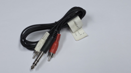 Jack 6.35mm Mail stereo naar 2x Tulp Mail