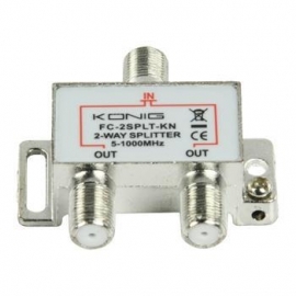 Konig kabel splitter of combiner: 2-weg TV F-splitter