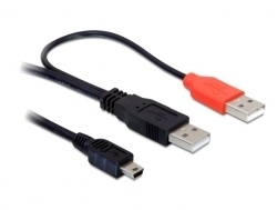 USB kabel Male A (2x) - mini USB