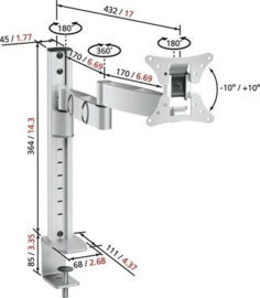 Vogels Bureausteun EFW 1130 10" t/m 24" (zilver)