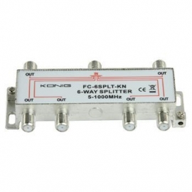 Konig kabel splitter of combiner: 6-weg TV- F-splitter