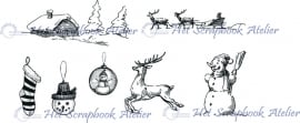 HP Stempel 29g Winter/ kerst afbeeldingen 7 stuks