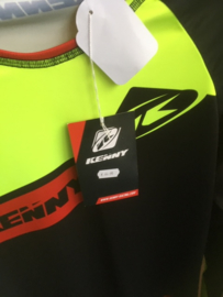 KENNY PERFORMANCE Adult Small BMX Wedstrijd Shirt, Fluo-Geel/Zwart/Rood, Gloednieuw