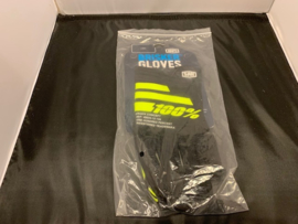 100% Track Brisker, BMX Gloves, Adult Small, Zwart/Fluo-Geel Gloednieuw