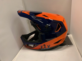 FLY Racing BMX  Wedstrijd Helm,  Adult  Youth Large, Oranje/Blauw, Gloednieuw in doos