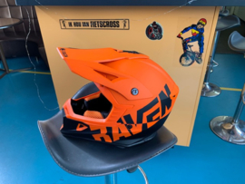 RAVEN AIRBORNE SPLIT BMX Fullface Helm, Black/Orange, Small, Gloednieuw