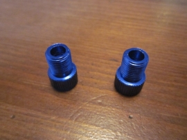 Ventieladapters, Blauw Geanodiseerd, 2 stuks