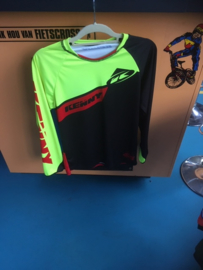 KENNY PERFORMANCE Adult Small BMX Wedstrijd Shirt, Fluo-Geel/Zwart/Rood, Gloednieuw