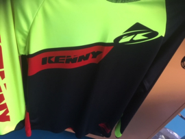 KENNY PERFORMANCE Adult Small BMX Wedstrijd Shirt, Fluo-Geel/Zwart/Rood, Gloednieuw