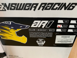 Answer AR1 BMX Fullface helm, Small, Geel/Blauw/Wit, Gloednieuw