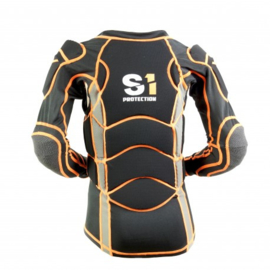 S1 Safety First BMX Body Protector MODEL 2022, Zwart/Oranje/Grijs, Diverse Maten, Gloednieuw