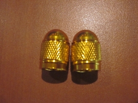 Geanodiseerd Gouden ventielkapjes, 2 stuks, AV