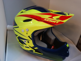 KENNY BMX Fullface Helm, XXXS, Fluo-Geel/blauw/rood, Gloednieuw