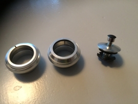 Headset Zilver, 1 1/8 inch Externe Cups, Gesloten Lagers, ATB, Race, BMX