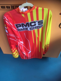 JOPA TECHNO BMX Shirt, Rood/Geel, Adult Small, Gloednieuw