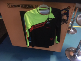 KENNY PERFORMANCE Adult Small BMX Wedstrijd Shirt, Fluo-Geel/Zwart/Rood, Gloednieuw