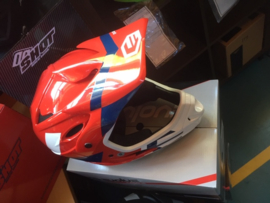 EVOLVE BMX Race Full Face Integraal Helm, Youth Large, Rood/Wit/Blauw, Gloednieuw