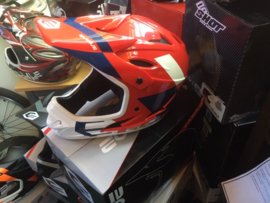 EVOLVE BMX Race Full Face Integraal Helm, Youth Large, Rood/Wit/Blauw, Gloednieuw