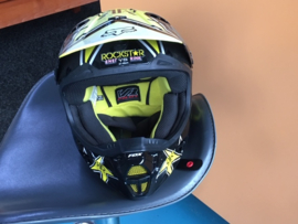 FOX Rockstar BMX Fullface, Helm, Zwart/Geel, Youth Small, Gloednieuw