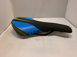 Scape Cube Selle Justek ATB Zadel, Zwart/Blauw/Geel, Nieuw