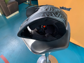 Raven Graphic Small Helm, Zwart/Grijs, BMX, Quad, Cross, Gloednieuw