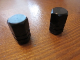 Ventieldopjes Zwart Geanodiseerd, AV, 2 stuks