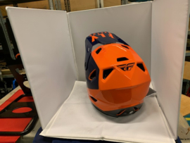 FLY Racing BMX  Wedstrijd Helm,  Adult  XSmall, Oranje/Blauw, Gloednieuw in doos
