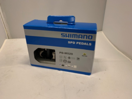 Shimano PD-M520 SPD Pedaalset, ATB, MTB, Tour, Trekking, Zwart, Gloednieuw