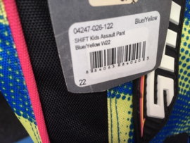 SHIFT ASSAULT Youth 22 BMX Race Broek, Blauw/Geel/Rose/Zwart, Gloednieuw
