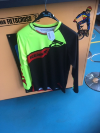 KENNY PERFORMANCE Adult Small BMX Wedstrijd Shirt, Fluo-Geel/Zwart/Rood, Gloednieuw