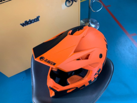 RAVEN AIRBORNE SPLIT BMX Fullface Helm, Black/Orange, Small, Gloednieuw