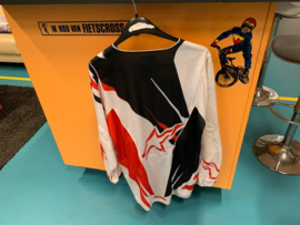 ALPINESTARS BMX Cross Shirt, Wit/Rood/Zwart, Adult XL, MX, DH, Quad, Nieuw