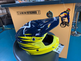 Answer AR1 BMX Fullface helm, Medium, Geel/Blauw/Wit, Gloednieuw