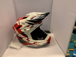 FLY Racing BMX  Wedstrijd Helm,  Adult Small, Wit/Rood/Zwart, Gloednieuw in doos