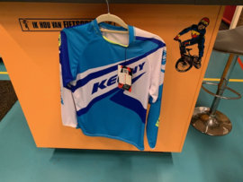 KENNY ELITE BMX Wedstrijd Shirt, XS, Blauw/Wit/Geel, Gloednieuw