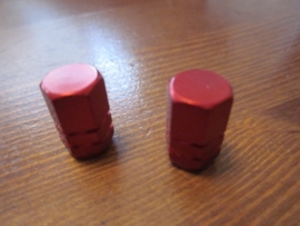 Ventieldopjes Rood geanodiseerd, AV, 2 stuks