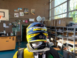 Answer AR1 BMX Fullface helm, Medium, Geel/Blauw/Wit, Gloednieuw