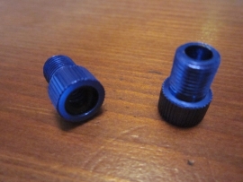 Ventieladapters, Blauw Geanodiseerd, 2 stuks