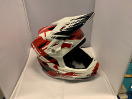 FLY Racing BMX  Wedstrijd Helm,  Youth Medium, Wit/Rood/Zwart, Gloednieuw in doos