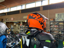 RAVEN AIRBORNE SPLIT BMX Fullface Helm, Black/Orange, Small, Gloednieuw