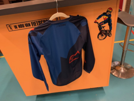 ALPINESTARS BMX Wedstrijd Shirt, Youth Large, Blauw/Blauw, Gloednieuw
