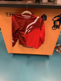 ALPINESTARS BMX Wedstrijd Shirt, Youth Large, Rood/Rood, Gloednieuw