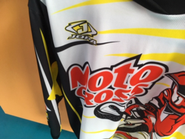 JOPA BMX, Cross Shirt, Wit/Geel/Zwart, Maat 5 kids, MX, DH, Quad, Nieuw