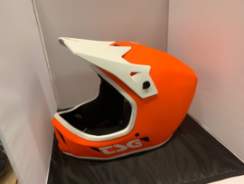 TSG Adult Large Full Face BMX Helm, Oranje/Wit, Gloednieuw