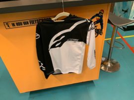 ALPINESTARS BMX Wedstrijd Shirt, Youth Large, Zwart/Wit, Gloednieuw