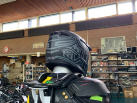Raven Graphic Small Helm, Zwart/Grijs, BMX, Quad, Cross, Gloednieuw