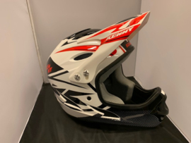 KENNY BMX Fullface Helm, XXS, Wit/Zwart/Rood, Gloednieuw