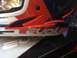 EVOLVE BMX Race Full Face Integraal Helm, Youth Large, Rood/Wit/Blauw, Gloednieuw