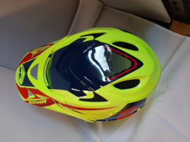 KENNY BMX Fullface Helm, XXXS, Fluo-Geel/blauw/rood, Gloednieuw