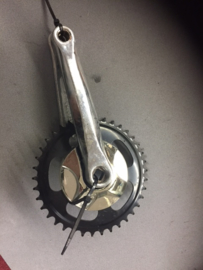 Single Speed 38T Crankset voor vierkante as, Zilver/Zwart, 175mm, Nieuw